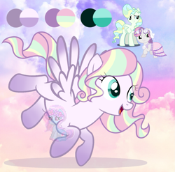 Size: 1185x1171 | Tagged: safe, artist:shiee-artopia223, imported from derpibooru, sweetie belle, vapor trail, pegasus, pony, base used, eyelashes, female, filly, flying, foal, fusion, mare