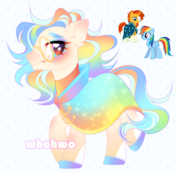 Size: 1542x1518 | Tagged: safe, artist:whohwo, imported from derpibooru, rainbow dash, sunburst, earth pony, pony, base used, chest fluff, ear fluff, eyelashes, fusion, glasses, hoof polish, makeup, male, smiling, stallion