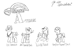 Size: 1023x668 | Tagged: safe, imported from derpibooru, earth pony, crossover, g4, sketch, the a team