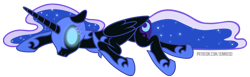 Size: 1400x430 | Tagged: safe, artist:jennieoo, imported from derpibooru, nightmare moon, alicorn, pony, defeated, lying down, show accurate, simple background, solo, transparent background, vector