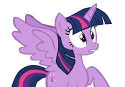 Size: 796x555 | Tagged: safe, artist:benpictures1, imported from derpibooru, part of a set, twilight sparkle, alicorn, pony, power ponies (episode), cute, female, inkscape, mare, raised hoof, shocked, simple background, solo, teeth, transparent background, twiabetes, twilight sparkle (alicorn), vector