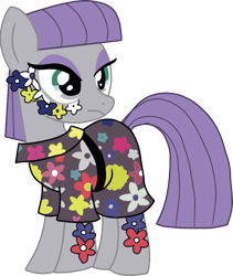 Size: 822x973 | Tagged: dead source, safe, artist:shootingstarsentry, imported from derpibooru, maud pie, earth pony, pony, body markings, clothes, dress, face paint, facial markings, female, flower, frown, g4, mare, markings, ponymania, simple background, solo, transparent background