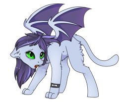 Size: 3091x2551 | Tagged: safe, artist:highrolleryt, imported from derpibooru, oc, oc only, oc:dustbone, hybrid, pony, :o, bat wings, female, floppy ears, mare, open mouth, simple background, solo, transparent background, wings