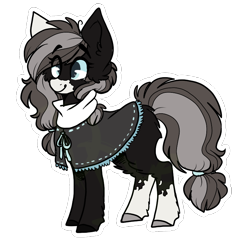 Size: 724x768 | Tagged: safe, artist:tay-niko-yanuciq, imported from derpibooru, oc, oc only, earth pony, pony, body markings, clothes, colored muzzle, earth pony oc, simple background, smiling, solo, transparent background, two toned coat, two toned mane