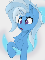 Size: 2448x3264 | Tagged: safe, artist:novoicechat, imported from derpibooru, trixie, pony, unicorn, chest fluff, confused, female, high res, mare, solo