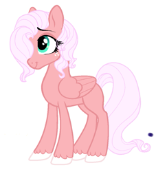 Size: 849x934 | Tagged: safe, artist:saphi-boo, imported from derpibooru, oc, oc only, oc:maraschino ambrosia apple, pegasus, pony, alternate color palette, blank flank, eyelashes, female, freckles, hair over one eye, mare, offspring, parent:big macintosh, parent:fluttershy, parents:fluttermac, simple background, solo, unshorn fetlocks, white background