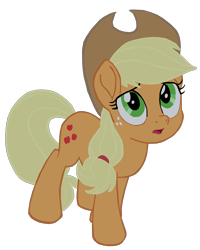 Size: 1280x1599 | Tagged: safe, artist:benpictures1, imported from derpibooru, applejack, earth pony, pony, my little pony: the movie, applejack's hat, concerned, cowboy hat, cute, female, hat, inkscape, jackabetes, looking up, mare, open mouth, simple background, solo, transparent background, vector