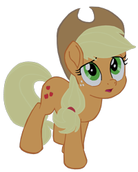 Size: 1280x1599 | Tagged: safe, artist:benpictures1, imported from ponybooru, applejack, earth pony, pony, my little pony: the movie, applejack's hat, clothes, concerned, cowboy hat, cute, female, hat, inkscape, jackabetes, looking up, mare, open mouth, simple background, solo, transparent background, vector