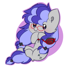 Size: 3350x3162 | Tagged: safe, artist:kittyrosie, imported from derpibooru, oc, oc only, oc:cinnabyte, pony, adorkable, cinnabetes, cute, dork, gaming headset, glasses, headphones, headset, solo