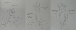 Size: 2000x803 | Tagged: safe, imported from derpibooru, twilight sparkle, pony, unicorn, blushing, book, cushion, dialogue, eyes closed, forgiveness, looking at you, lying down, open mouth, open smile, prone, scroll, sketch, smiling, smiling at you, talking to viewer, text, unicorn twilight