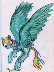 Size: 2238x2939 | Tagged: safe, artist:ja0822ck, imported from derpibooru, rainbow dash, pegasus, pony, solo, traditional art