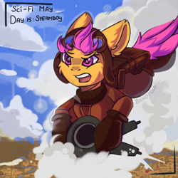 Size: 2000x2000 | Tagged: safe, artist:freak-side, imported from derpibooru, scootaloo, pegasus, pony, movie reference, solo, steamboy, steampunk