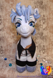 Size: 2023x2952 | Tagged: safe, artist:1stastrastudio, imported from derpibooru, oc, oc:grimmjow, earth pony, pony, clothes, female, irl, mare, photo, plushie, solo