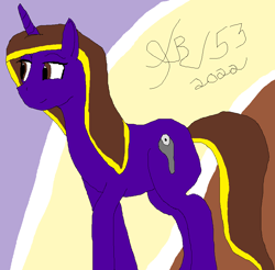 Size: 953x939 | Tagged: safe, artist:thebluee53, imported from derpibooru, oc, oc only, oc:wrenchit twilight, unicorn, horn, ms paint, unicorn oc