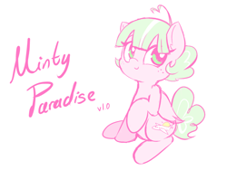 Size: 1600x1200 | Tagged: safe, artist:thecoldsbarn, imported from derpibooru, oc, oc only, oc:minty paradise, pegasus, pony, cute, female, simple background, solo, white background