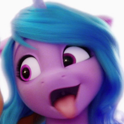 Size: 420x420 | Tagged: safe, imported from derpibooru, screencap, izzy moonbow, pony, unicorn, spoiler:my little pony: a new generation, cropped, cute, faic, female, g5, izzybetes, mare, mawshot, my little pony: a new generation, open mouth, solo, tongue out, uvula