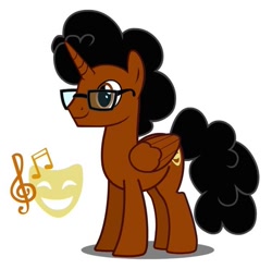 Size: 725x716 | Tagged: safe, imported from derpibooru, oc, oc only, alicorn, glasses, simple background, solo, white background