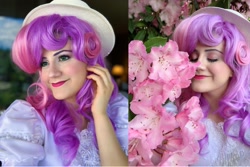 Size: 2289x1526 | Tagged: safe, artist:sarahndipity cosplay, imported from derpibooru, sweetie belle, human, 2019, clothes, cosplay, costume, everfree northwest 2019, flower, irl, irl human, photo