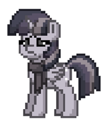 Size: 217x258 | Tagged: safe, imported from derpibooru, twilight sparkle, alicorn, pony, pony town, clothes, depressed, discorded, discorded twilight, sad, scarf, simple background, solo, transparent background, twilight sparkle (alicorn), twilight tragedy