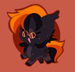 Size: 3597x3452 | Tagged: safe, artist:kittyrosie, imported from derpibooru, oc, oc only, pony, unicorn, ><, chibi, commission, cute, eyes closed, glasses, ocbetes, solo, tongue out