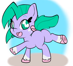 Size: 1847x1668 | Tagged: safe, artist:php156, imported from derpibooru, earth pony, pony, butt, cloven hooves, cute, dancing, freckles, g5, looking at you, pippsqueaks, plot, seashell (g5), shellabetes, solo