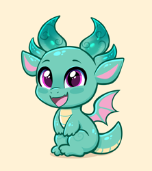 Size: 3320x3744 | Tagged: safe, artist:confetticakez, imported from derpibooru, dragon, baby, baby dragon, cute, g5, happy, male, open mouth, open smile, simple background, smiling, solo, sparky sparkeroni, sparkybetes, yellow background