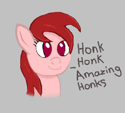 Size: 272x245 | Tagged: safe, oc, oc only, pony, aggie.io, female, honk, lowres, mare, simple background, smiling