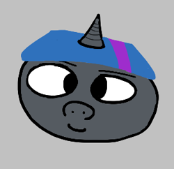 Size: 299x290 | Tagged: safe, oc, oc only, pony, unicorn, aggie.io, lowres, simple background, smiling