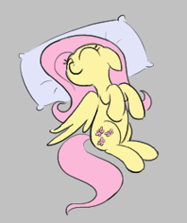 Size: 220x263 | Tagged: safe, artist:algoatall, fluttershy, pegasus, pony, aggie.io, eyes closed, female, lowres, lying down, mare, pillow, simple background, sleeping, smiling