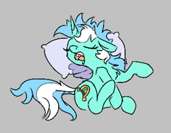 Size: 350x271 | Tagged: safe, artist:firecracker, lyra heartstrings, pony, unicorn, aggie.io, drool, female, lying down, mare, open mouth, pillow, simple background, sleeping