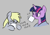 Size: 182x127 | Tagged: safe, artist:algoatall, derpy hooves, twilight sparkle, pony, unicorn, aggie.io, coffee, confused, eyes closed, female, lowres, mare, mug, simple background