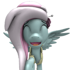 Size: 756x720 | Tagged: safe, artist:topsangtheman, imported from derpibooru, kerfuffle, pegasus, pony, 3d, eyes closed, looking at you, open mouth, simple background, solo, source filmmaker, transparent background