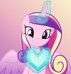 Size: 2000x2100 | Tagged: safe, artist:candy meow, imported from derpibooru, princess cadance, alicorn, pony, canterlot wedding 10th anniversary, crystal heart, female, high res, levitation, looking at you, magic, mare, smiling, smiling at you, solo, telekinesis