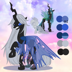 Size: 650x650 | Tagged: safe, artist:shiee-artopia223, imported from derpibooru, applejack, queen chrysalis, spirit of hearth's warming past, changeling, changeling queen, pony, angry, base used, clothes, female, fusion, gritted teeth, mare, raised hoof, teeth