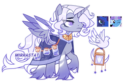 Size: 1280x850 | Tagged: safe, artist:mirrastat, imported from derpibooru, princess luna, trixie, oc, alicorn, pony, unicorn, alicorn oc, base used, cloak, clothes, female, horn, magical lesbian spawn, male, mare, offspring, one eye closed, parent:princess luna, parent:trixie, raised hoof, simple background, stallion, transparent background, unshorn fetlocks, wings, wink