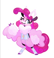 Size: 914x989 | Tagged: safe, artist:adreamera, imported from derpibooru, pinkie pie, semi-anthro, furrified, simple background, solo, species swap, white background