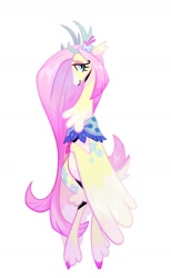 Size: 1042x1694 | Tagged: safe, artist:adreamera, imported from derpibooru, fluttershy, semi-anthro, furrified, simple background, solo, species swap, white background