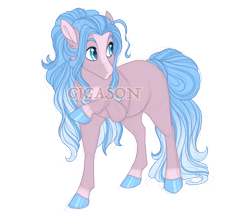 Size: 3200x2800 | Tagged: safe, artist:gigason, imported from derpibooru, oc, oc:chevron chiffon, earth pony, pony, female, magical lesbian spawn, mare, obtrusive watermark, offspring, parent:coco pommel, parent:fond feather, simple background, solo, transparent background, watermark