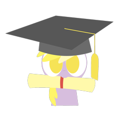 Size: 1440x1440 | Tagged: safe, artist:greenhoof, imported from derpibooru, dinky hooves, pony, graduation cap, hat, scroll, simple background, solo, transparent background, vector