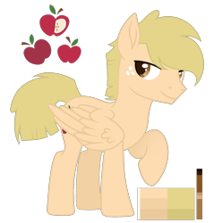 Size: 2100x2200 | Tagged: safe, artist:monochrome-sunsets, imported from derpibooru, oc, pegasus, pony, male, offspring, parent:applejack, parent:bulk biceps, simple background, solo, stallion, transparent background