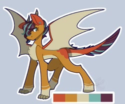 Size: 750x628 | Tagged: safe, artist:axelotl_1, imported from derpibooru, oc, dragon, hybrid, pony, color palette, crossbreed, crossbreeding, grayscale, monochrome, outline, solo, white outline