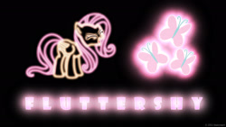 Size: 1920x1080 | Tagged: safe, artist:nsaiuvqart, imported from derpibooru, fluttershy, pegasus, pony, black background, cutie mark, female, mare, simple background, wallpaper