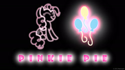 Size: 1920x1080 | Tagged: safe, artist:nsaiuvqart, imported from derpibooru, pinkie pie, earth pony, pony, black background, cutie mark, female, mare, simple background, wallpaper