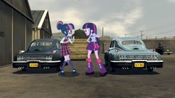 Size: 1200x675 | Tagged: safe, artist:thatradhedgehog, imported from derpibooru, sci-twi, twilight sparkle, human, equestria girls, car, l.a. noire, tucker torpedo