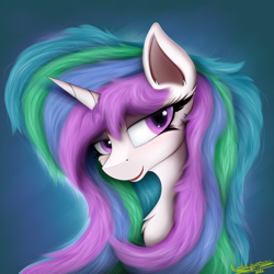 Size: 4000x4000 | Tagged: safe, artist:ser-p, imported from derpibooru, princess celestia, alicorn, pony, absurd resolution, bust, portrait, solo