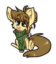 Size: 354x400 | Tagged: safe, artist:tay-niko-yanuciq, imported from derpibooru, oc, oc only, earth pony, pony, :p, cheek fluff, chest fluff, clothes, ear fluff, earth pony oc, eye clipping through hair, simple background, solo, sweater, tongue out, transparent background, wings