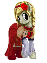 Size: 1280x1707 | Tagged: safe, artist:dr-fade, imported from derpibooru, oc, oc only, oc:ukraine, pony, blonde hair, braid, clothes, dress, female, flower, flower in hair, nation ponies, ponified, simple background, solo, transparent background, ukraine, vyshyvanka, vyshyvanka day