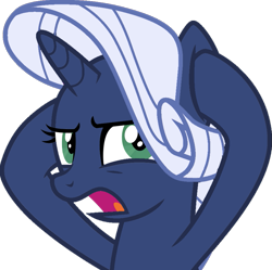 Size: 895x893 | Tagged: safe, artist:cloudy glow, edit, editor:foxyfell1337, imported from derpibooru, vector edit, rarity, original species, pony, unicorn, yakity-sax, bust, covering ears, female, horn, mare, narrowed eyes, open mouth, race swap, simple background, solo, transparent background, umbra pony, vector