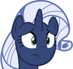 Size: 920x869 | Tagged: safe, artist:foxyfell1337, imported from derpibooru, rarity, original species, pony, unicorn, bust, female, frown, horn, mare, portrait, race swap, simple background, solo, transparent background, umbra pony