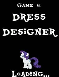 Size: 396x513 | Tagged: safe, artist:[j.b.m], imported from derpibooru, rarity, pony, unicorn, eyes closed, female, game, mare, rainbow.exe, screenshots, solo, text, title card, youtube link